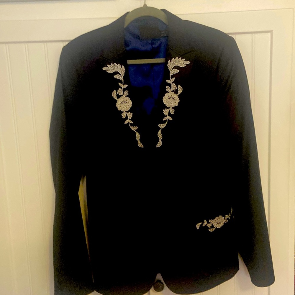 Blue and black suit